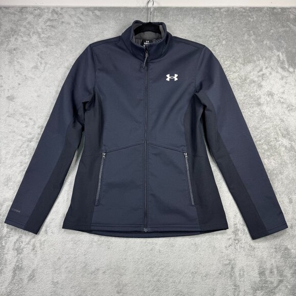 Under Armour Storm Coldgear Infrared Womens S Jacket Navy Zipper Pockets Outdoor - Picture 1 of 11
